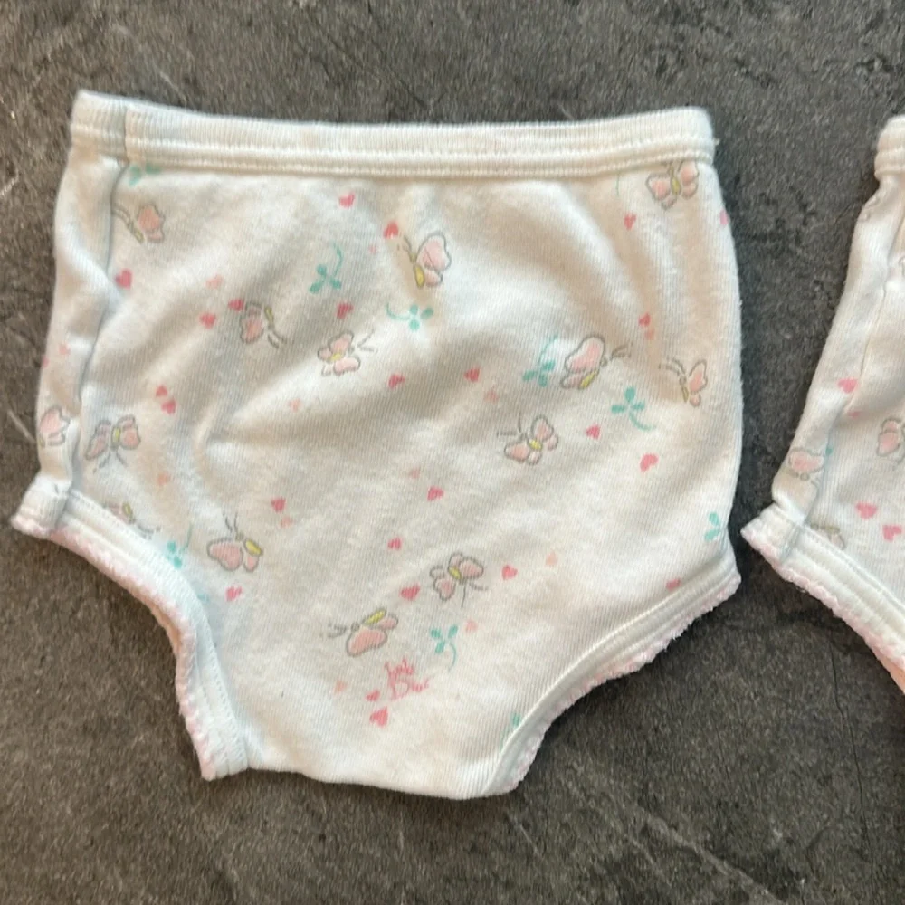 Vintage 90s Baby Dior White and Pink Patterned Underwear